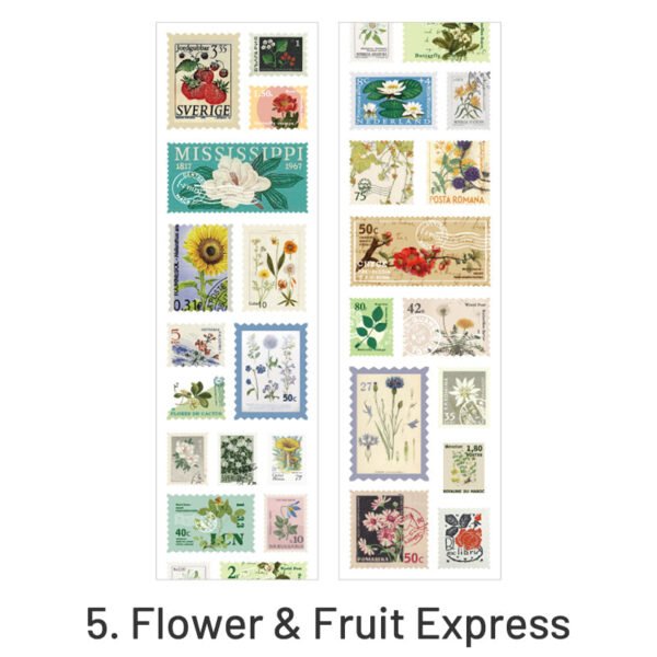 nature post office vintage stamp sticker roll sku 5