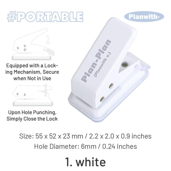 planner tool single hole notebook punch sku 1