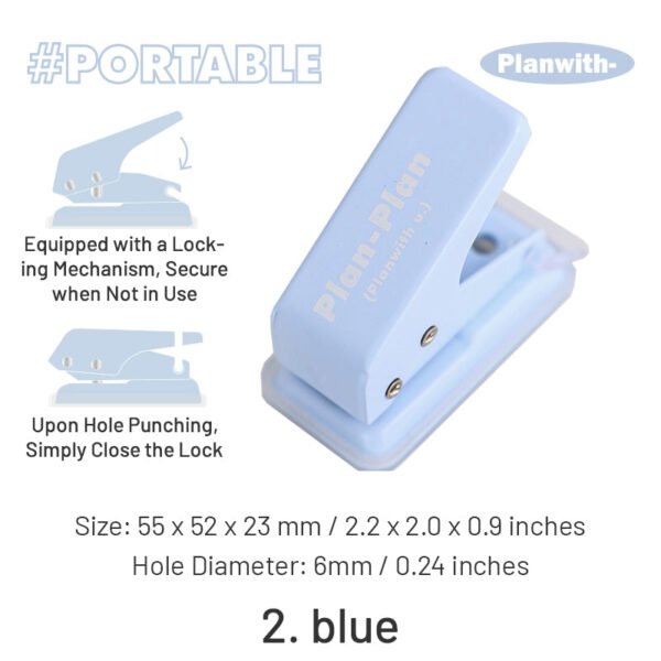 planner tool single hole notebook punch sku 2