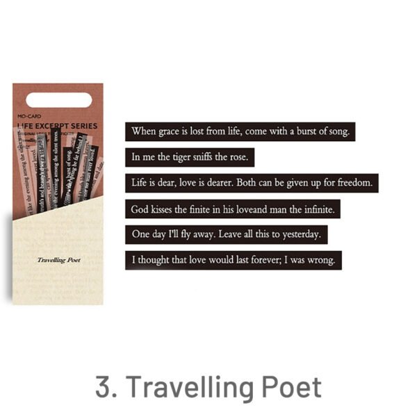 poetry words theme long strip dual material sticker