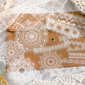 Retro Artistic Lace Decorative Background Frame Sticker Pack