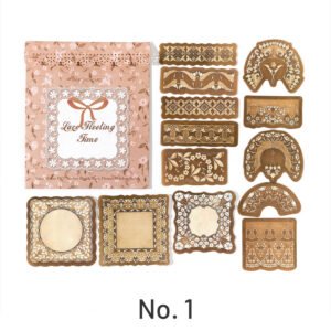 retro artistic lace decorative background frame sticker pack sku 1