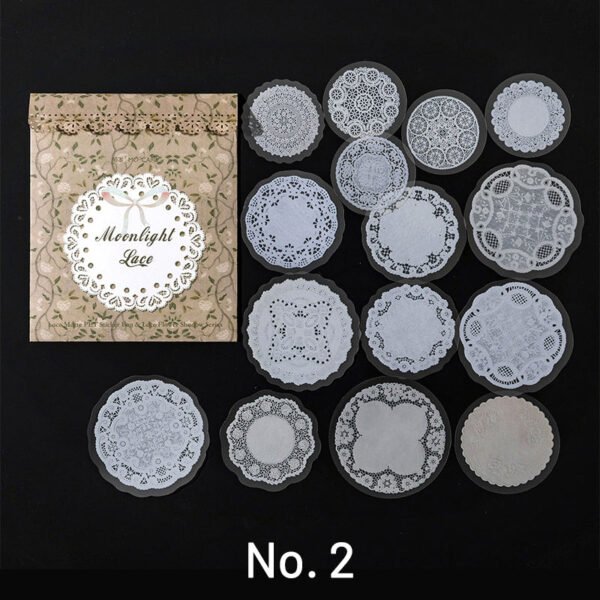 retro artistic lace decorative background frame sticker pack sku 2