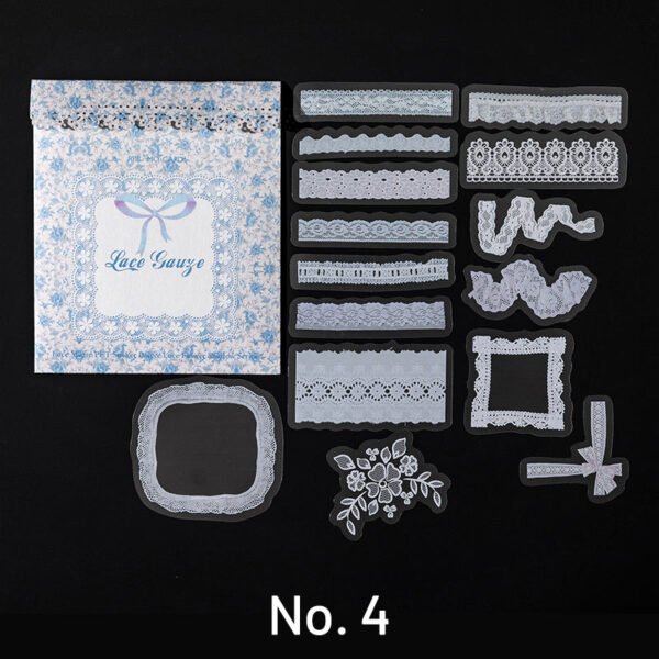 retro artistic lace decorative background frame sticker pack sku 4