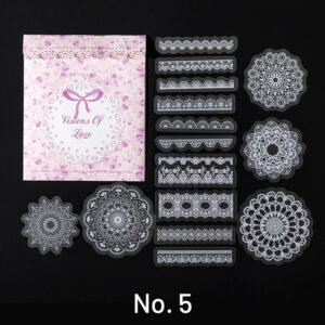 retro artistic lace decorative background frame sticker pack sku 5