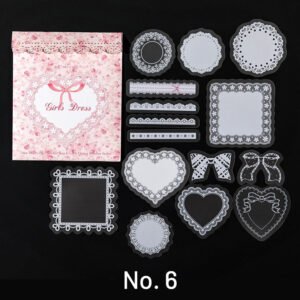retro artistic lace decorative background frame sticker pack sku 6