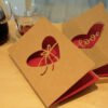 retro kraft hollow rose heart holiday greeting card a