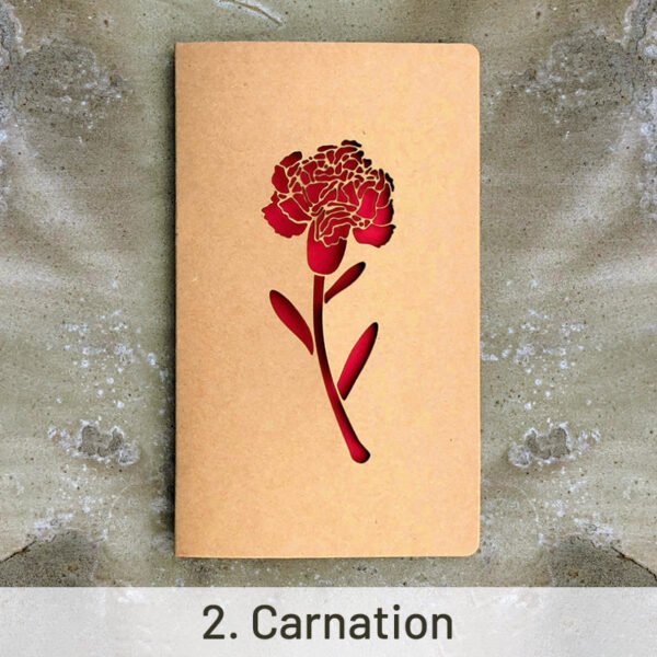 retro kraft hollow rose heart holiday greeting card sku 2