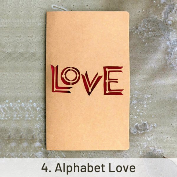 retro kraft hollow rose heart holiday greeting card sku 4