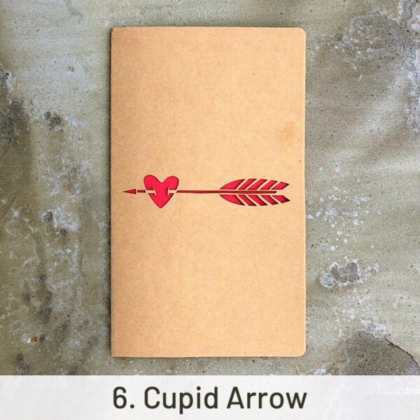 retro kraft hollow rose heart holiday greeting card sku 6