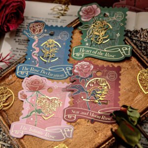 Rose Theme Hollow Metal Bookmark Book Clips