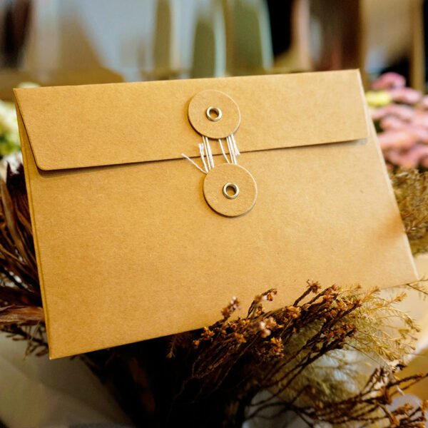 simple retro string tie kraft envelope file folder b
