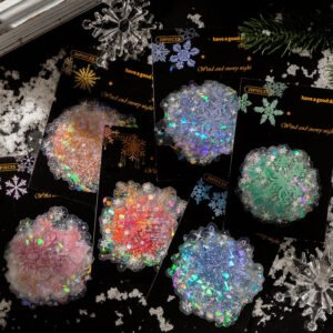 Snowy Night Snowflake Stickers - Christmas, Winter, Snow
