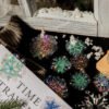 snowy night snowflake stickers christmas winter snow b3