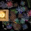snowy night snowflake stickers christmas winter snow b7