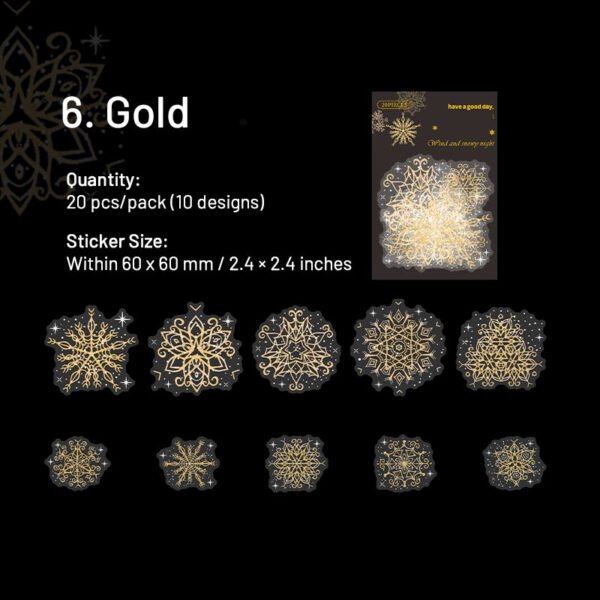 snowy night snowflake stickers christmas winter snow sku 6