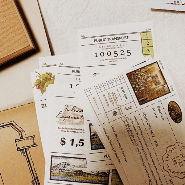 stamprints autumn leaves series retro bills material paper pack 2