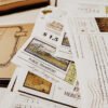 stamprints autumn leaves series retro bills material paper pack 4