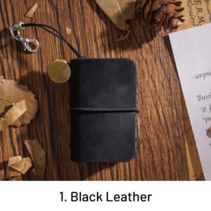 super mini crazy horse leather handmade notebook 1