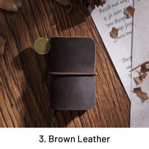 super mini crazy horse leather handmade notebook 3