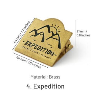 vintage brass clip journal stationery clip sku 4