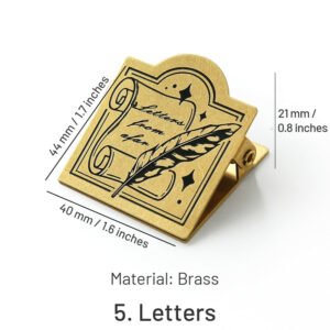 vintage brass clip journal stationery clip sku 5
