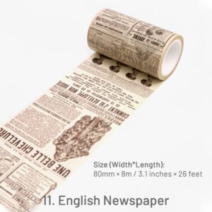 vintage english text washi tape sku 11