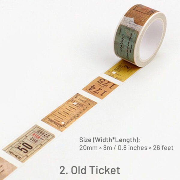 vintage english text washi tape sku 2