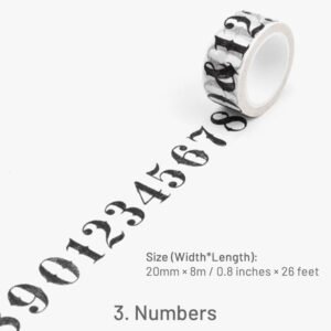 vintage english text washi tape sku 3