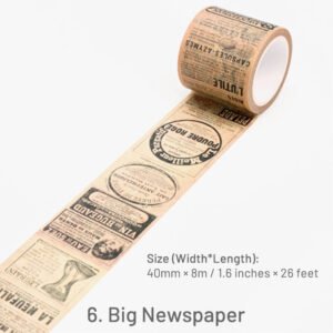 vintage english text washi tape sku 6