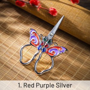 vintage mini butterfly embroidery painted scissors sku 1