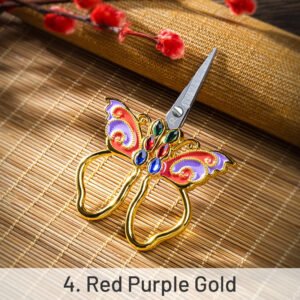 vintage mini butterfly embroidery painted scissors sku 4