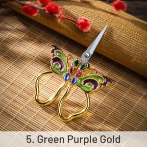 vintage mini butterfly embroidery painted scissors sku 5