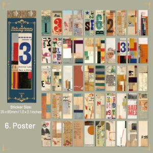 vintage mini strip washi sticker book sku 6