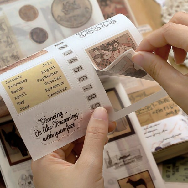 vintage mixed washi sticker scrapbook paper book a