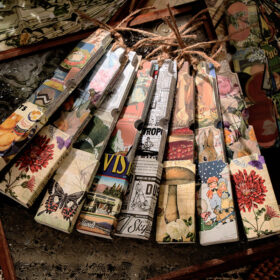 Vintage Plant Long Strip Boxed Sticker