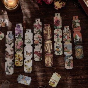 vintage plant long strip boxed sticker b2