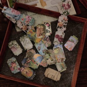 vintage plant long strip boxed sticker b4