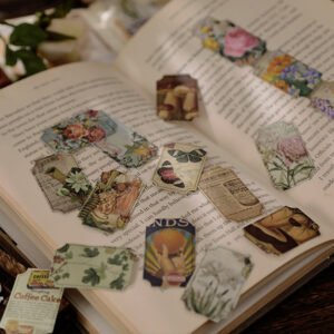 vintage plant long strip boxed sticker c