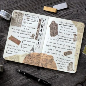 vintage text series collage tape c