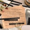 words theme long strip dual material sticker3