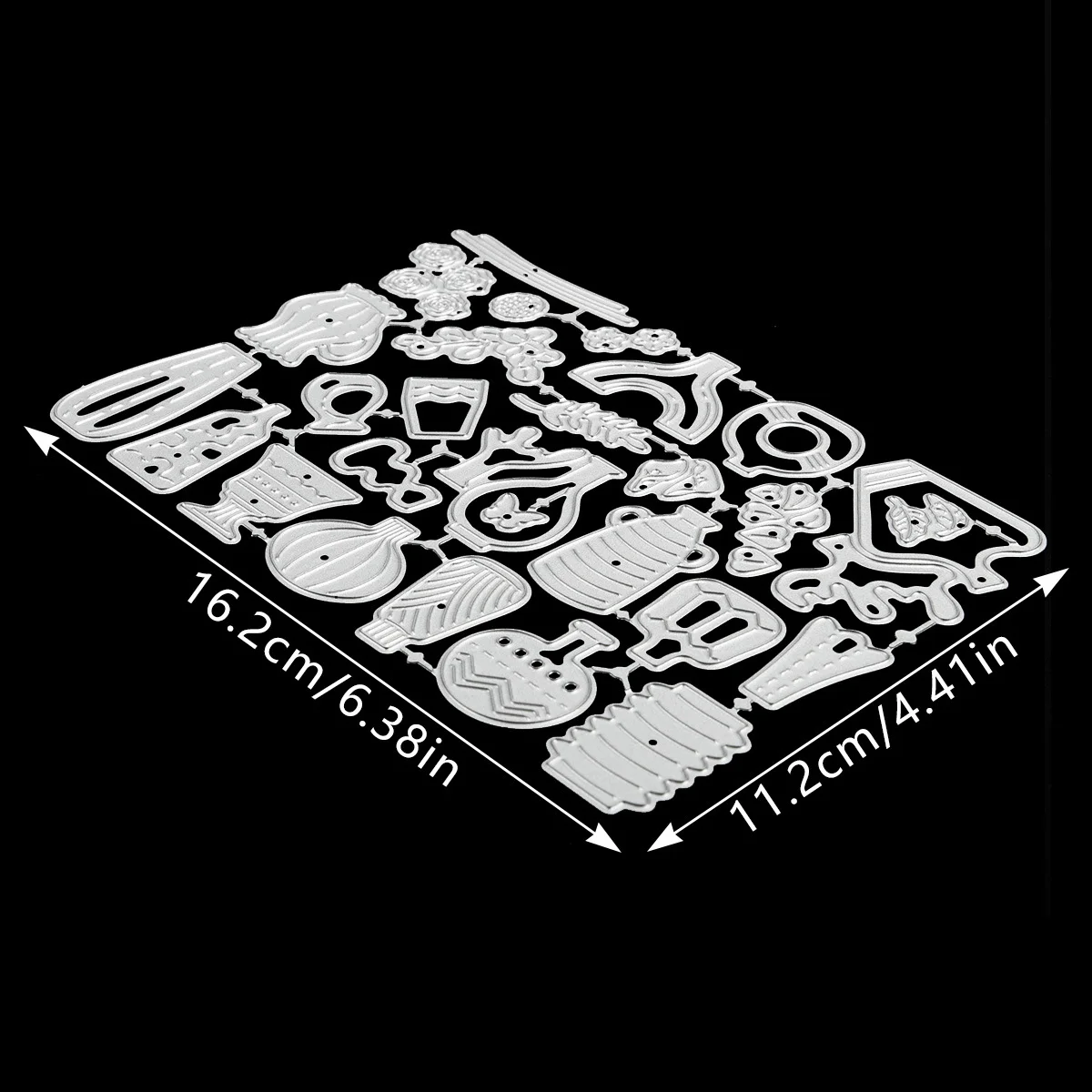 dc-3986-2 Vase Floral Metal Cutting Dies