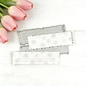 Mini Notebook Lined Paper Metal Cutting Dies - Spiral Label
