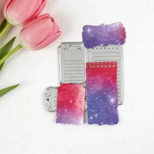 Mini Notebook Lined Paper Metal Cutting Dies - Spiral Label