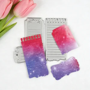 Mini Notebook Lined Paper Metal Cutting Dies - Spiral Label