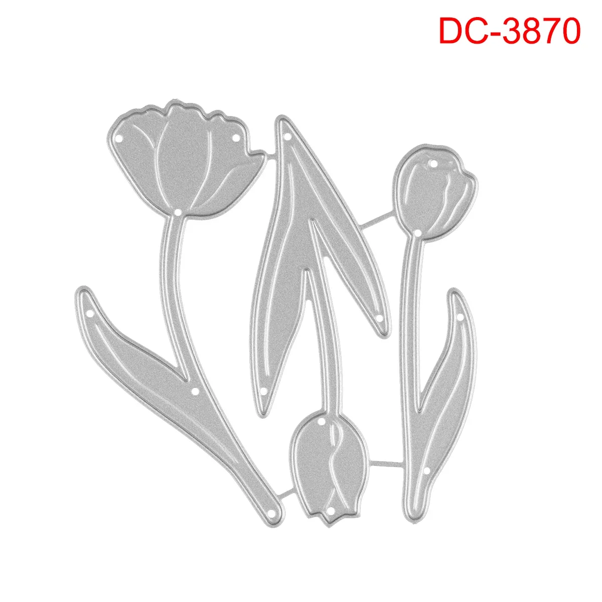 dc_3870_3 Lovely Flower Rose Metal Cutting Dies Side View - DC-3870