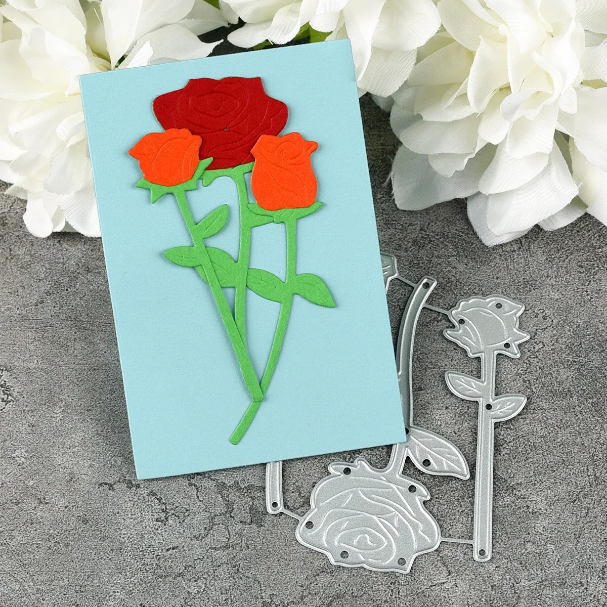 dc_3875_2 Lovely Flower Rose Metal Cutting Dies Detail View - DC-3875