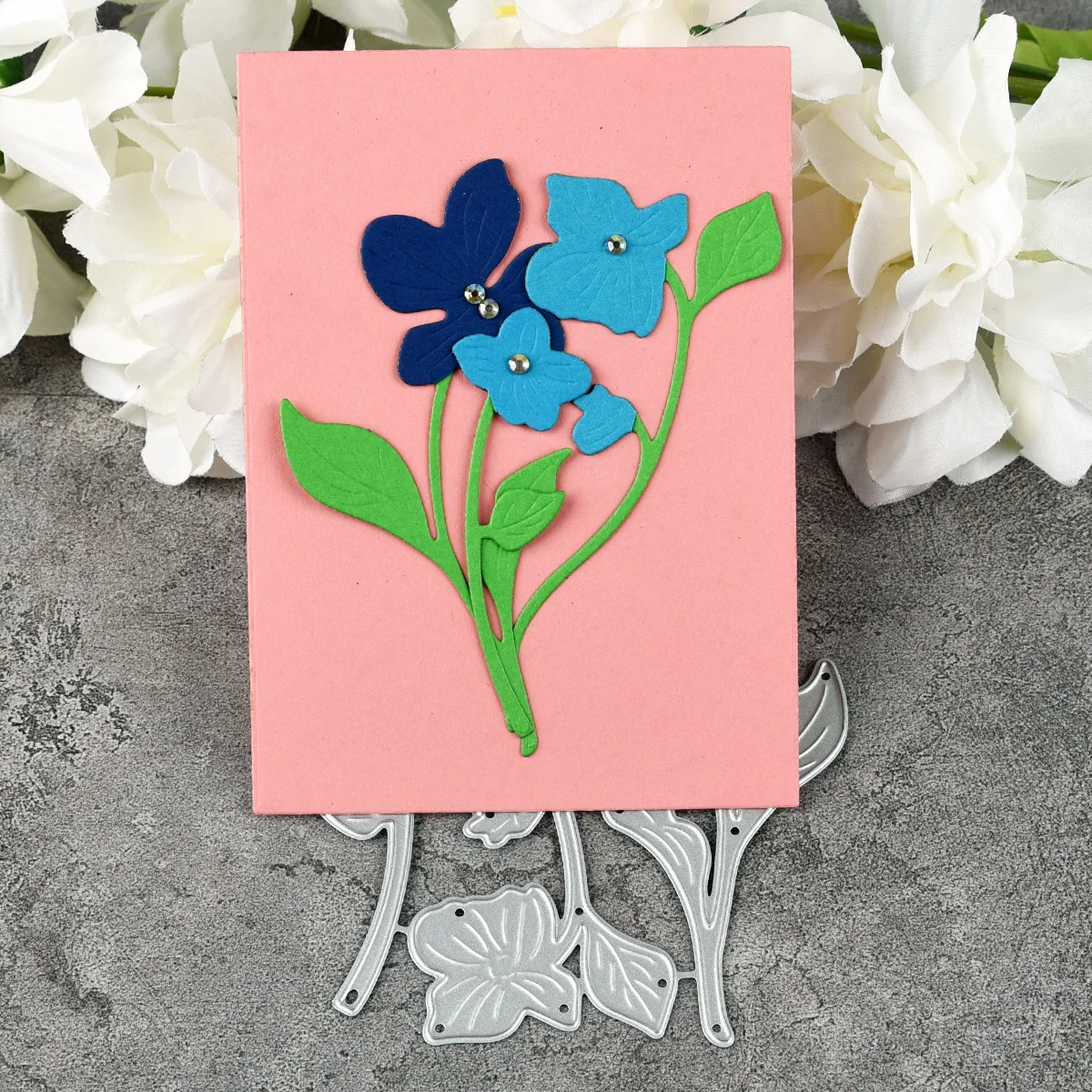 dc_3876_3 Lovely Flower Rose Metal Cutting Dies Side View - DC-3876