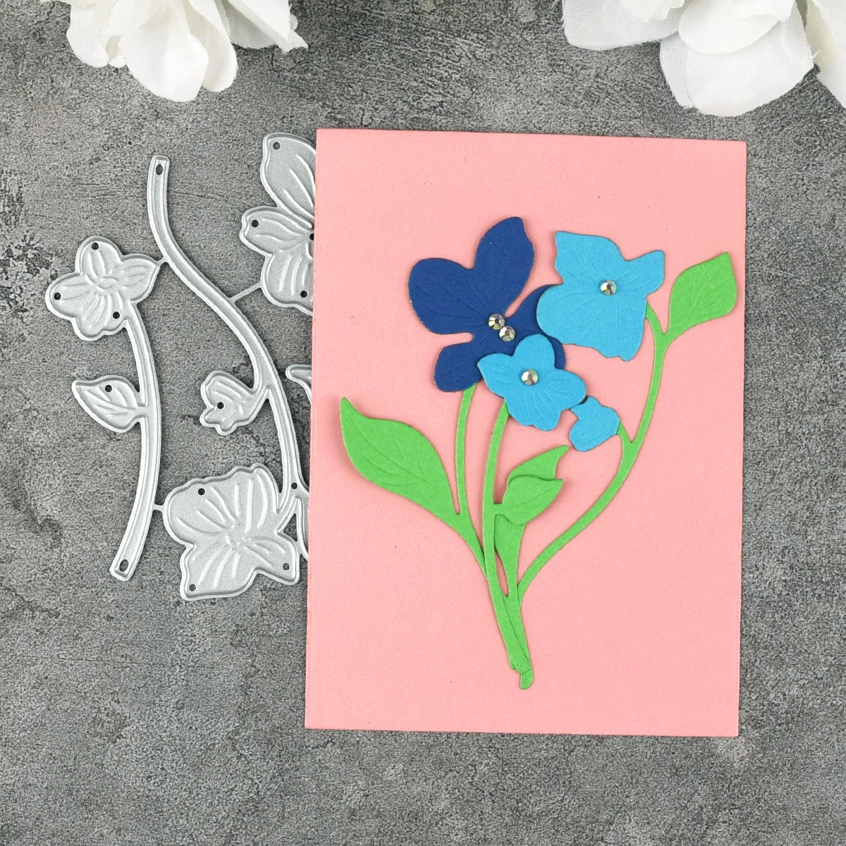 dc_3876_4 Lovely Flower Rose Metal Cutting Dies Back View - DC-3876