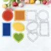 Scalloped Nesting Frame Metal Cutting Dies - Circle Square Heart